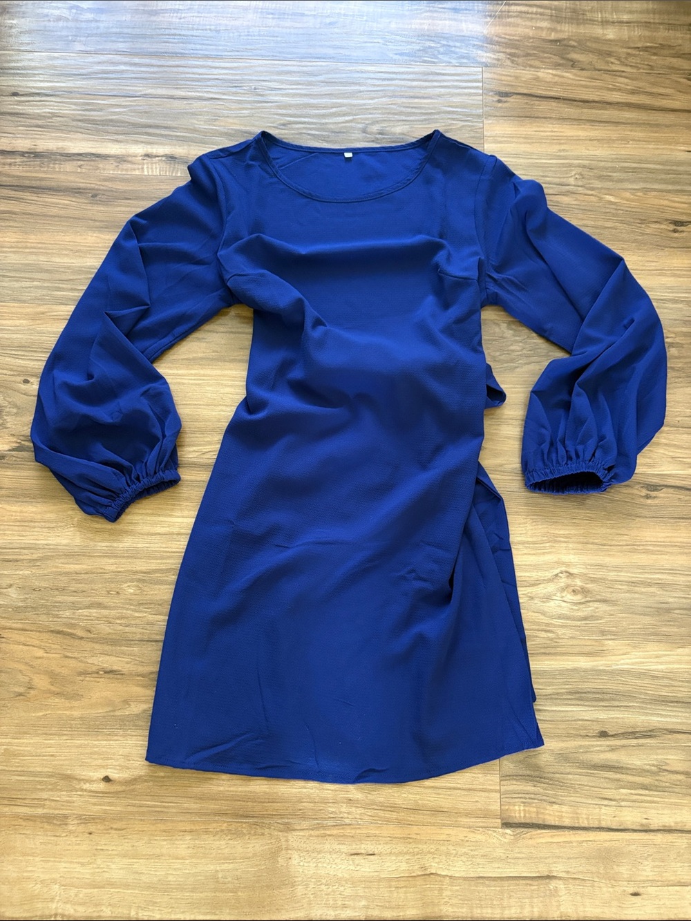 Classic Long-Sleeve Royal Blue Shift Dress